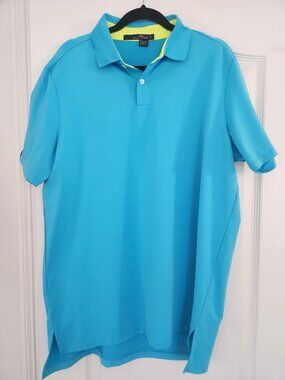RLX Ralph Lauren Regatta Bay Golf Performance Polo Shirt Blue Size L Preppy